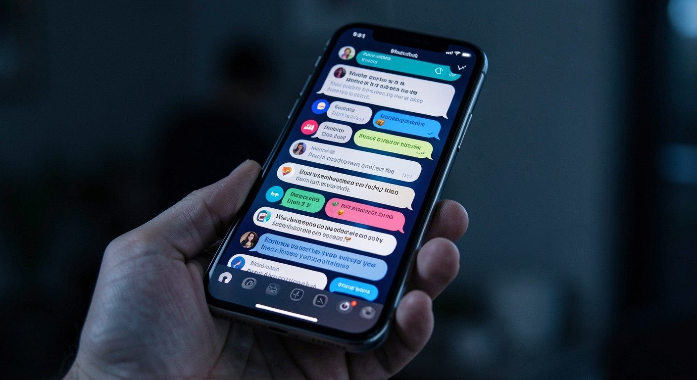 Smartphone screen showing overwhelming cascade of notification alerts — phone notifications slot machine addiction visualized as digital overwhelm
